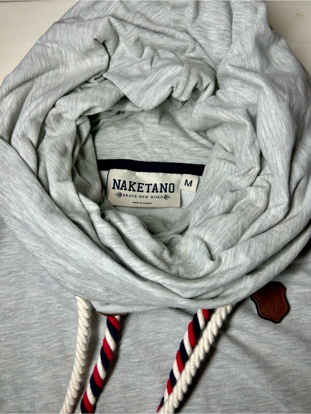 Naketano Artemis Heather Oatmeal Cowl Neck Pullover Size M European Streetware - Picture 12 of 16
